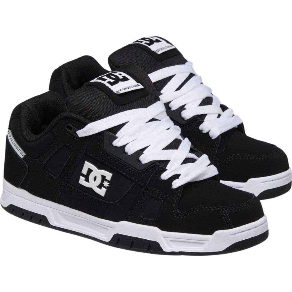 2026 DC Shoes Mens Stag Trainers 320188 - Black / Black / White